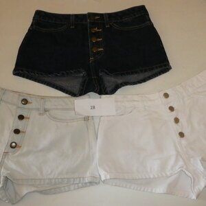 American Apparel 3 x American Apparel Button Fly Denim Jean Shorts Sz 28